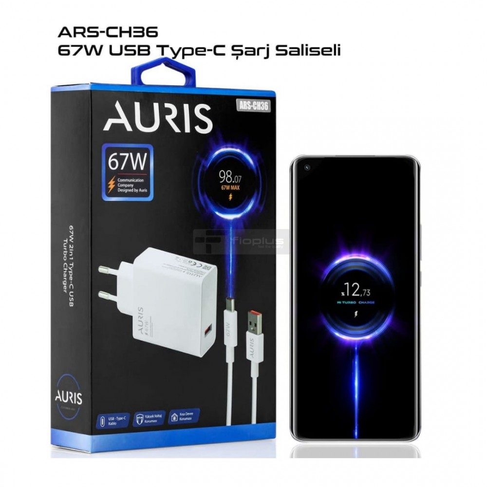 AURİS CH36 67W MAX SANİYELİ TYPE-C ŞARJ 