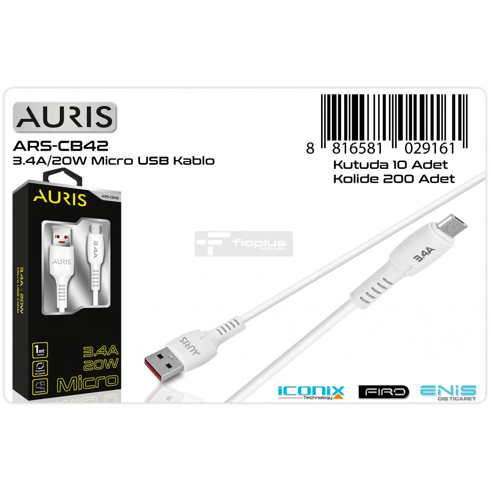 Auris Cb-42 20w 3.4A Mikro Kablo