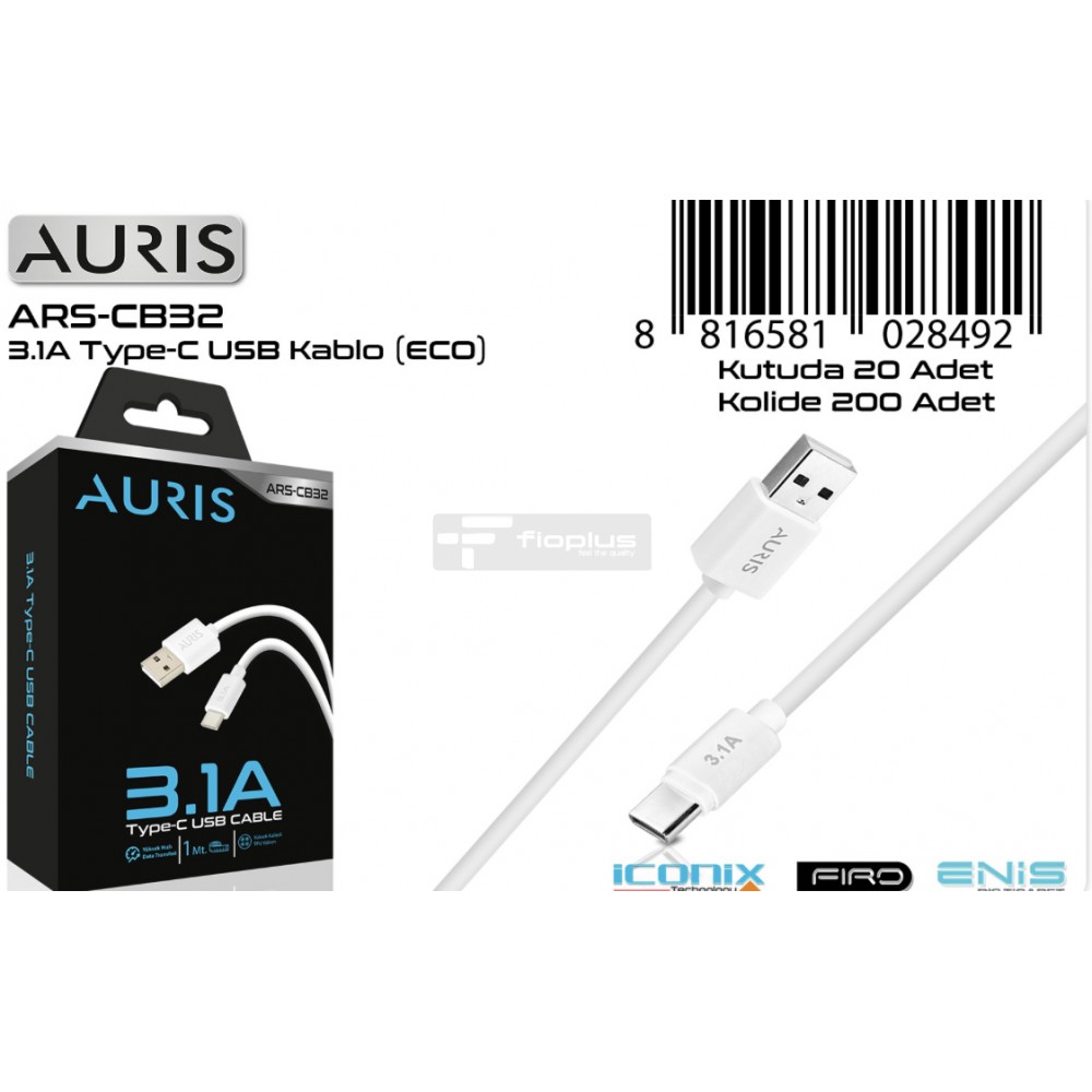 Auris Cb-32 3.1A Eco Type-c Kablo 