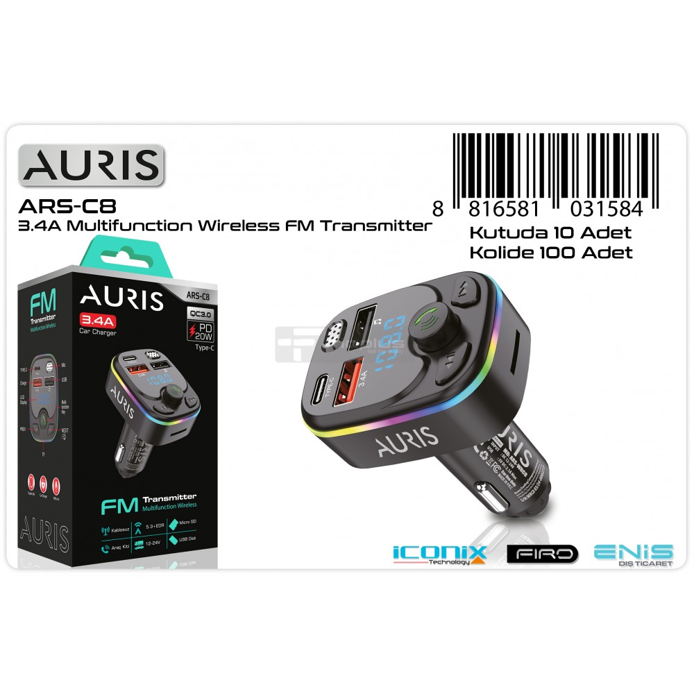 إطار أوريس C8 قوس قزح + مخرج Pd للسيارة Mp3 إطار أوريس C8 قوس قزح + مخرج Pd للسيارة Mp3