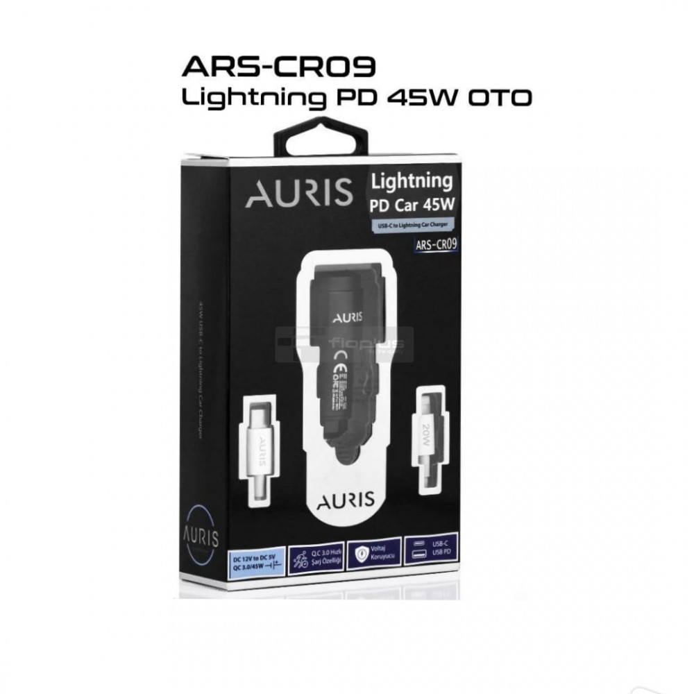 AURİS CR09 TYPE-C TO LİGHTİNİNG 45W OTO ŞARJ SETİ