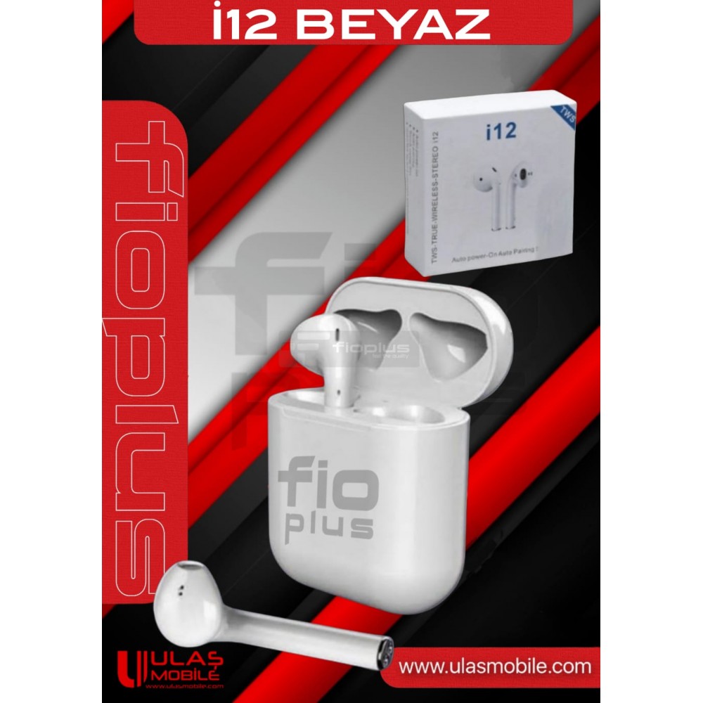سماعة بلوتوث بيضاء Fioplus Fp10 İ12 سماعة بلوتوث بيضاء Fioplus Fp10 İ12