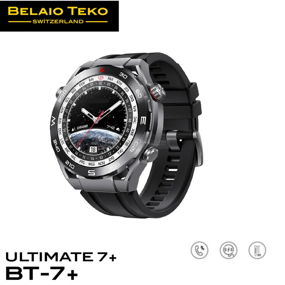 BelaioTeko Siyah BT7+c Amoled Ekran Çİft Kordon Classic Style BelaioTeko Siyah BT7+c Amoled Ekran Çİft Kordon Classic Style
