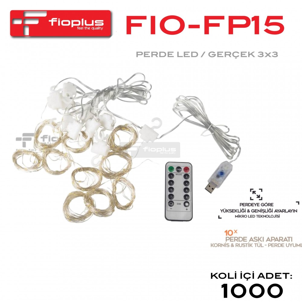 FIOPLUS FP-15 PERDE LED 3X3METRE KONTROL KUMANDALI / FIOPLUS FP-15 CURTAIN LED 3X3METERS CONTROLLED / FIOPLUS FP-15 PERDE LED 3X3METRE KONTROL KUMANDALI / FIOPLUS FP-15 CURTAIN LED 3X3METERS CONTROLLED /