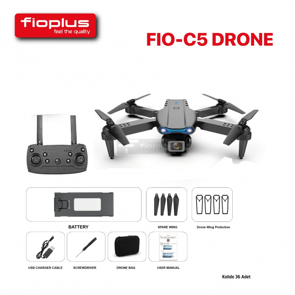 طائرة FIOPLUS FIO-C5 بدون طيار بكاميرا HD و GPS وتحكم عبر التطبيق طائرة FIOPLUS FIO-C5 بدون طيار بكاميرا HD و GPS وتحكم عبر التطبيق