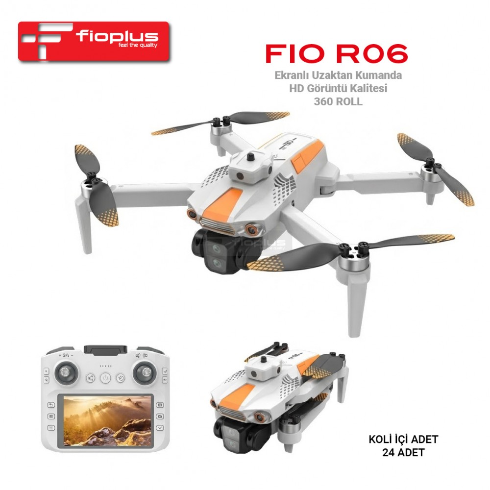 Fioplus FIO R06 Katlanabilir Akıllı Drone - Ekranlı Uzaktan Kumanda, HD Görüntü Kalitesi ve 360° Akrobasi Takla Özelliği Fioplus FIO R06 Katlanabilir Akıllı Drone - Ekranlı Uzaktan Kumanda, HD Görüntü Kalitesi ve 360° Akrobasi Takla Özelliği