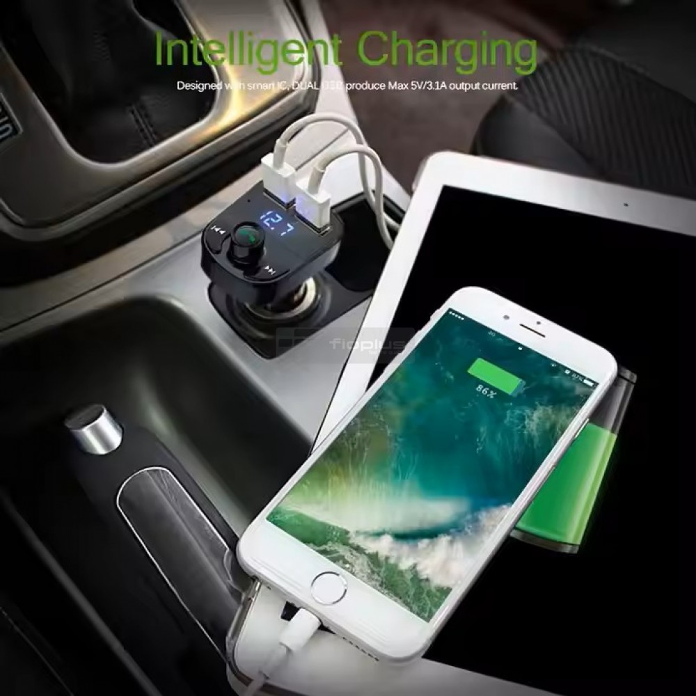 Car X8 Araç Fm Transmitter Bluetooth Çakmaklık Girişli USB Sd Kart Araç Mp3 Müzik Çalar Oto Teyp