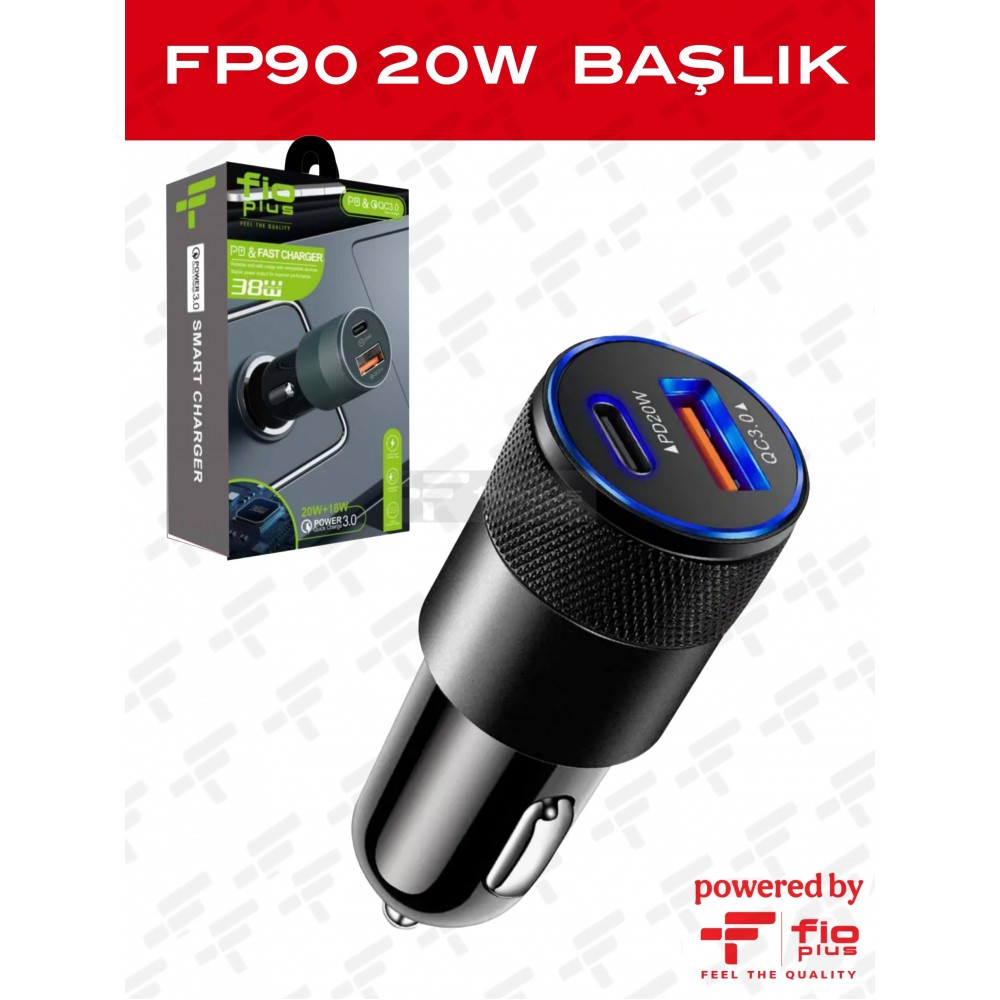 FIOPLUS FP-90 ARAÇ ŞARJ BAŞLIĞI 38W 20+18W 3 ÇIKIŞ / FIOPLUS FP-90 CAR CHARGER HEAD 38W 20+18W 3 OUTPUT / FIOPLUS FP-90 ARAÇ ŞARJ BAŞLIĞI 38W 20+18W 3 ÇIKIŞ / FIOPLUS FP-90 CAR CHARGER HEAD 38W 20+18W 3 OUTPUT /