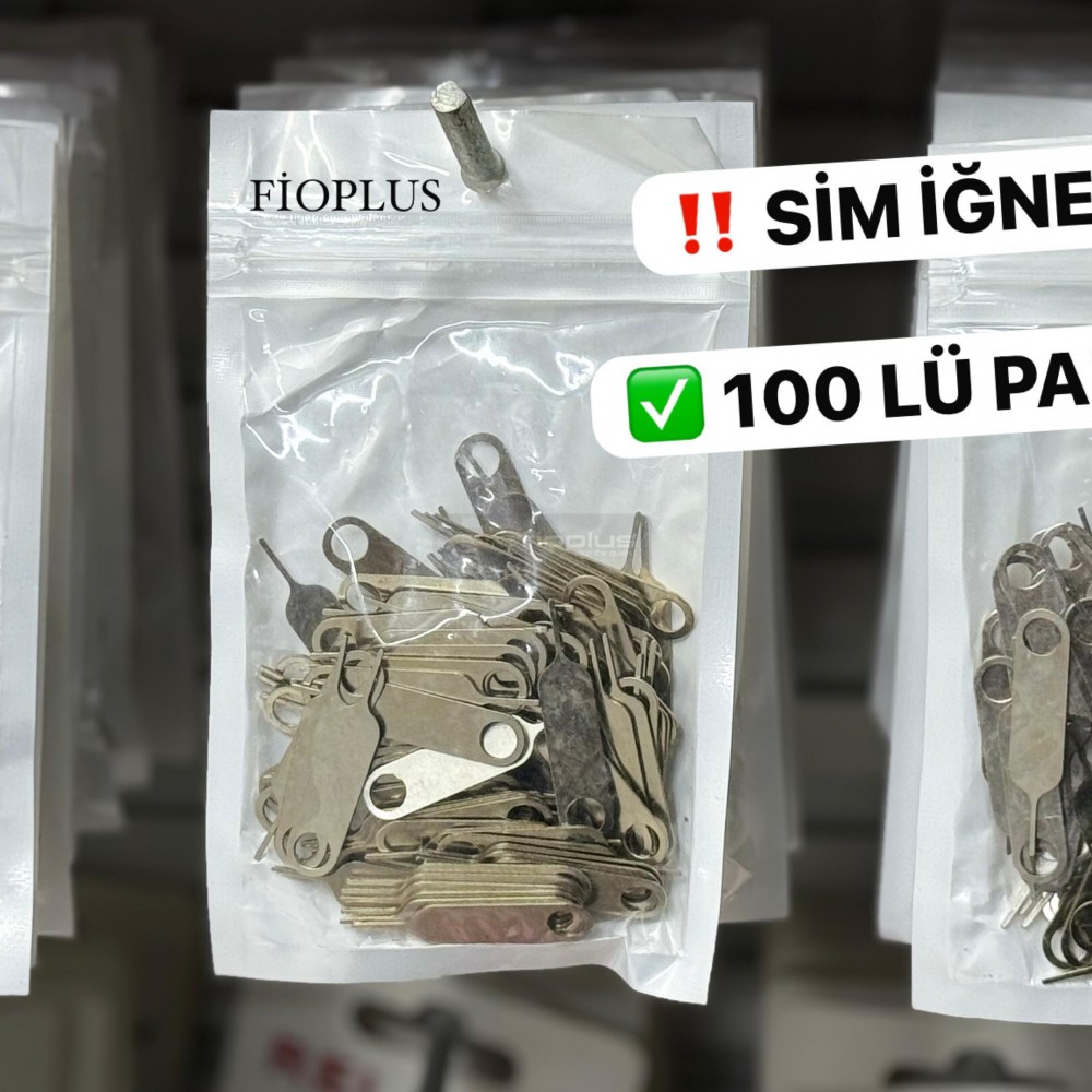 Fioplus Sim Kart İğnesi - Paket İçi 100 Adet Fioplus Tüm Modellere Uygun Hızlı Sim Kart Değişim İğnesi Görseli