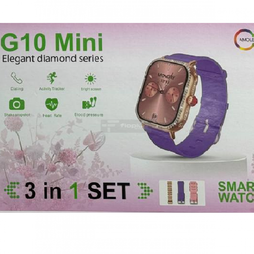 مجموعة ساعات G10 ميني دايموند منقوشة 3 في 1 للنساء مجموعة ساعات G10 ميني دايموند منقوشة 3 في 1 للنساء