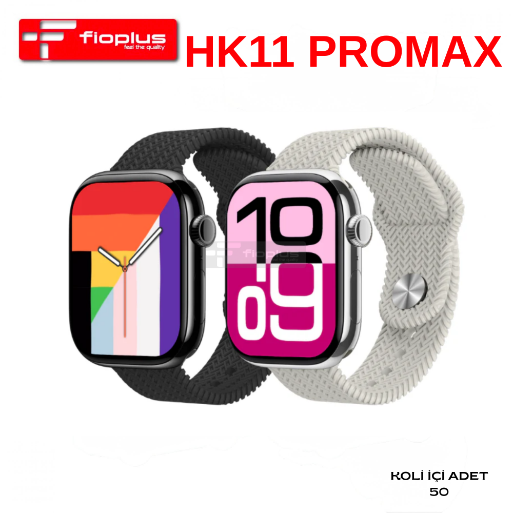 Toptan Fioplus HK11 ProMax Akıllı Saat – Fitness, Sağlık Takibi ve Uzun Pil Ömrü | Dokunmatik Ekran, Suya Dayanıklı ve Çok Fonksiyonlu