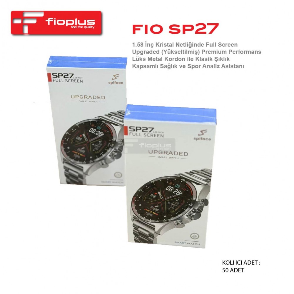 Fioplus FIO SP27 1.58 İnç Kristal Ekran Lüks Metal Kordonlu Yükseltilmiş Premium Akıllı Saat Fioplus FIO SP27 1.58 İnç Kristal Ekran Lüks Metal Kordonlu Yükseltilmiş Premium Akıllı Saat