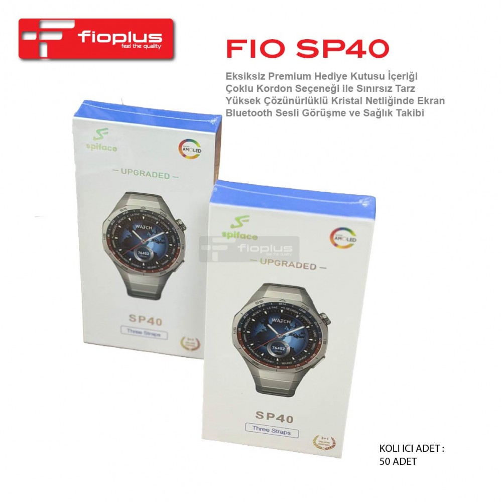 Fioplus FIO SP40 3+1 Deluxe Edition Çoklu Kordon Seçenekli Kristal Netliğinde Ekranlı Akıllı Saat Fioplus FIO SP40 3+1 Deluxe Edition Çoklu Kordon Seçenekli Kristal Netliğinde Ekranlı Akıllı Saat