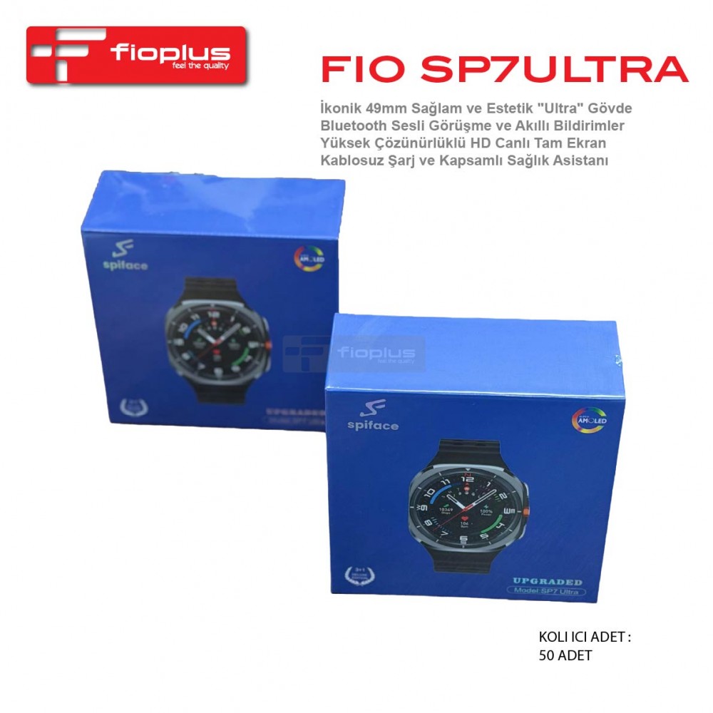 Fioplus FIO SP7 ULTRA 49mm Super AMOLED Ekran Bluetooth Sesli Görüşme Destekli Akıllı Saat Fioplus FIO SP7 ULTRA 49mm Super AMOLED Ekran Bluetooth Sesli Görüşme Destekli Akıllı Saat