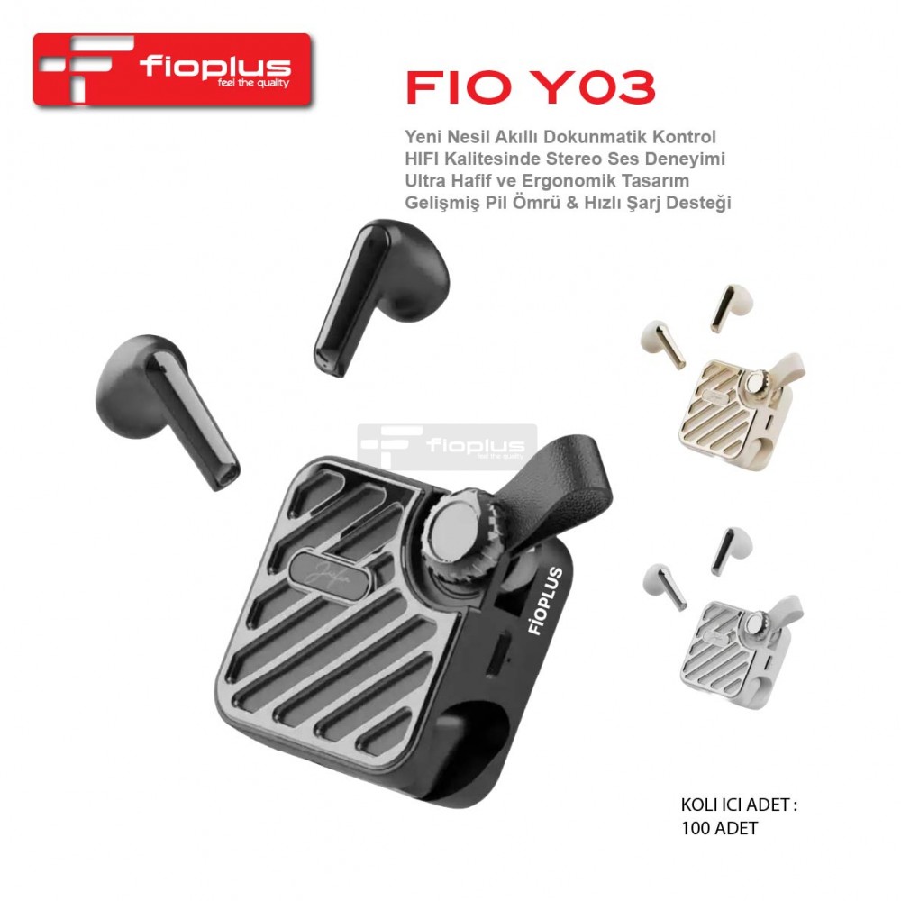 Fioplus FIO Y03 Yeni Nesil Akıllı Dokunmatik Kontrollü HIFI Stereo Bluetooth Kulaklık Fioplus FIO Y03 Yeni Nesil Akıllı Dokunmatik Kontrollü HIFI Stereo Bluetooth Kulaklık