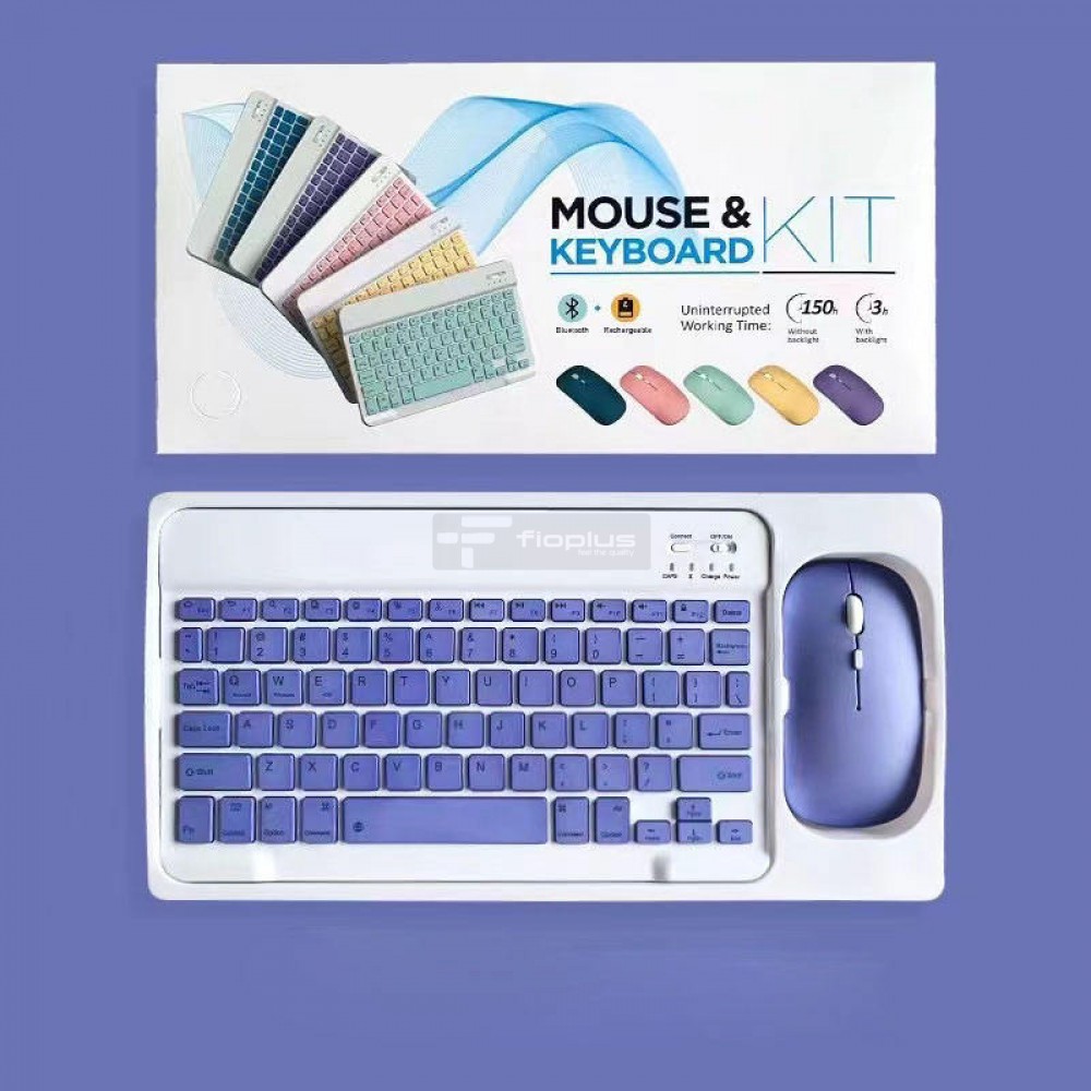 Fioplus FIO KB101 Sessiz ve Hafif Klavye Seti Fioplus FIO KB101 Renkli Şarj Edilebilir Kablosuz Klavye ve Mouse Seti