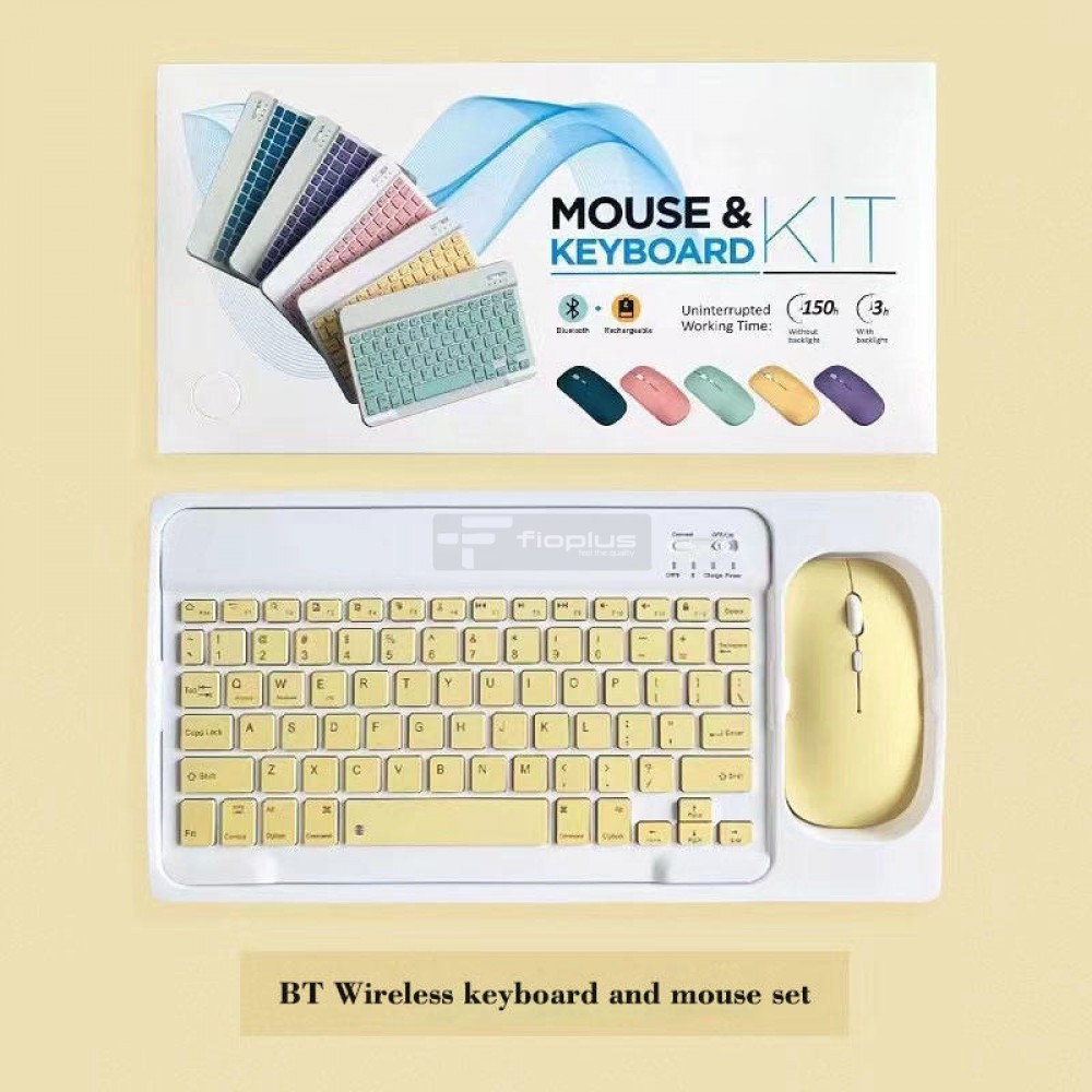 Fioplus FIO KB101 Sessiz ve Hafif Klavye Seti Fioplus FIO KB101 Renkli Şarj Edilebilir Kablosuz Klavye ve Mouse Seti