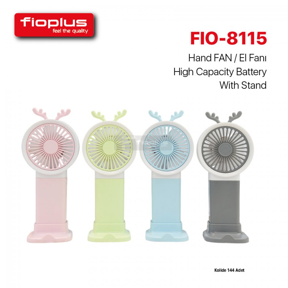 FIOPLUS FIO-8115 Şarjlı Taşınabilir El Fanı 5 Renk FIOPLUS FIO-8115 Şarjlı Taşınabilir El Fanı 5 Renk
