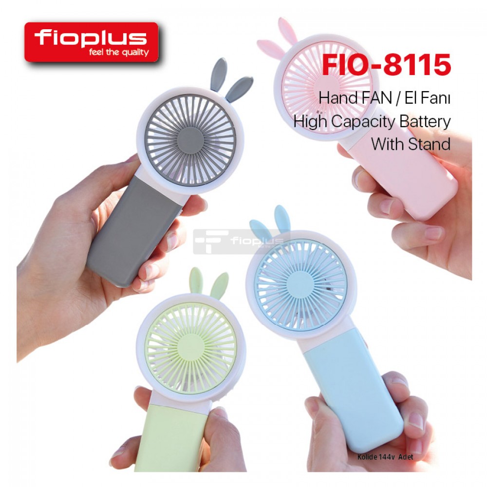 FIOPLUS FIO-8115 Şarjlı El Fanı 5 Renk