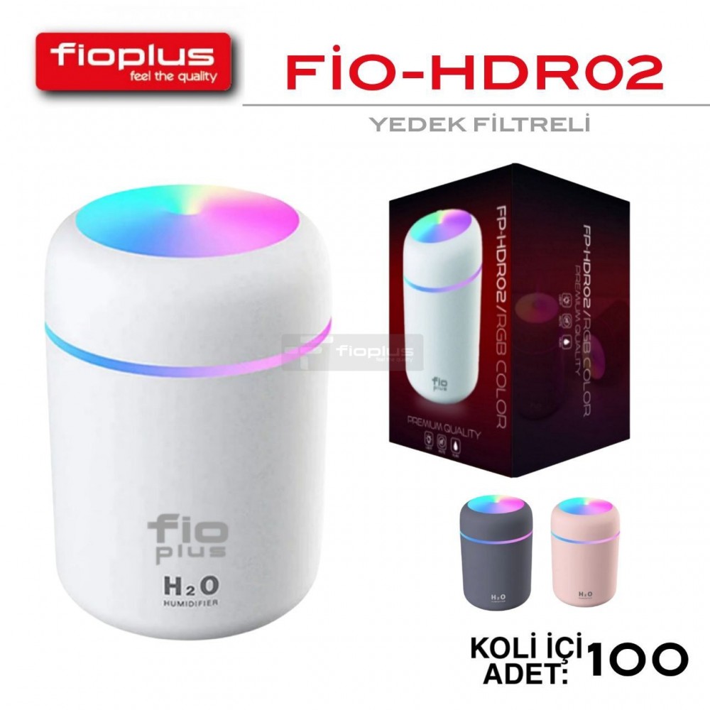 Fioplus FIO-HDR02 H2O Ultrasonik Hava Nemlendirici - Yedek Filtreli ve RGB Renkli Gece Lambası Özellikli Aroma Difüzörü Fioplus FIO-HDR02 H2O Ultrasonik Hava Nemlendirici - Yedek Filtreli ve RGB Renkli Gece Lambası Özellikli Aroma Difüzörü