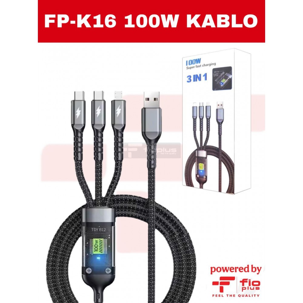 Fioplus Fp-K16 Ampermetreli 3İn1 Hasır Kablo