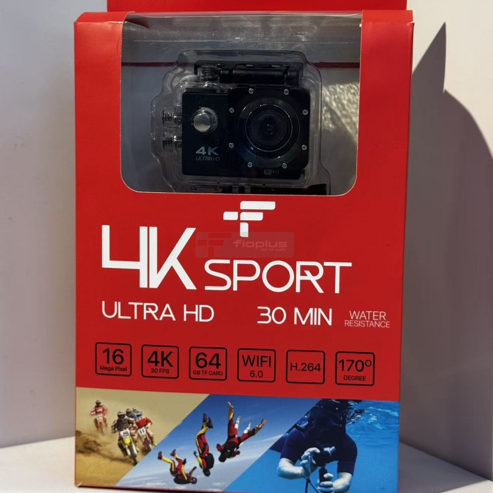 Fioplus Ultra HD WiFi Aksiyon Kamerası Fioplus 4K Aksiyon Kamerası ve Su Geçirmez Aksesuarlar
