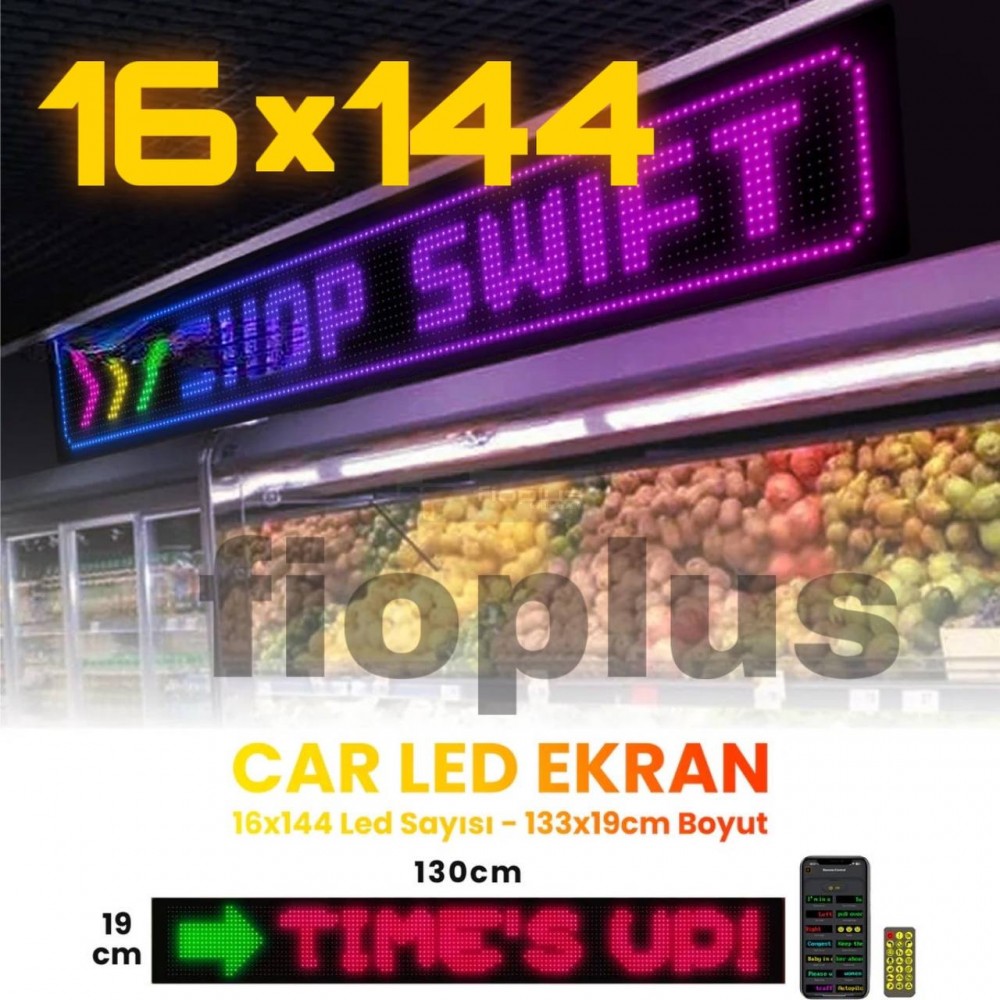 Fioplus Fp-65 Matrix Car LED Ekran 16x144 Led (133x19cm) Fioplus Fp-65 Matrix Car LED Ekran 16x144 Led (133x19cm)