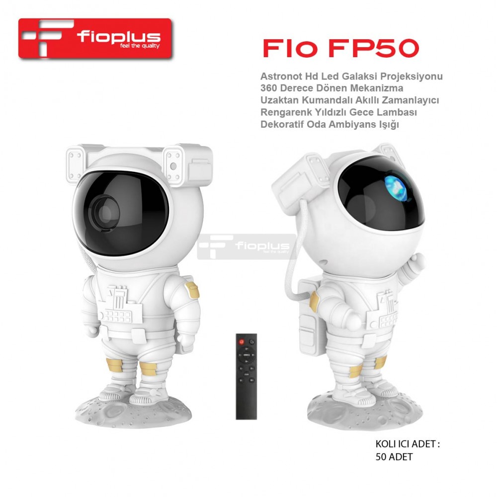 Fioplus FIO FP50 Uzaktan Kumandalı Zaman Ayarlı Astronot HD LED Galaksi Projeksiyon Cihazı ve Gece Lambası Fioplus FIO FP50 Uzaktan Kumandalı Zaman Ayarlı Astronot HD LED Galaksi Projeksiyon Cihazı ve Gece Lambası