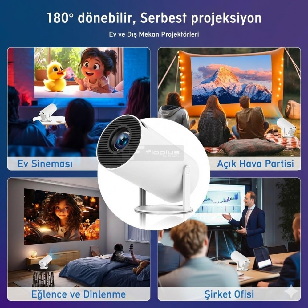 Fioplus FIO HY300 PRO 4K Destekli Akıllı Projeksiyon Cihazı Görseli