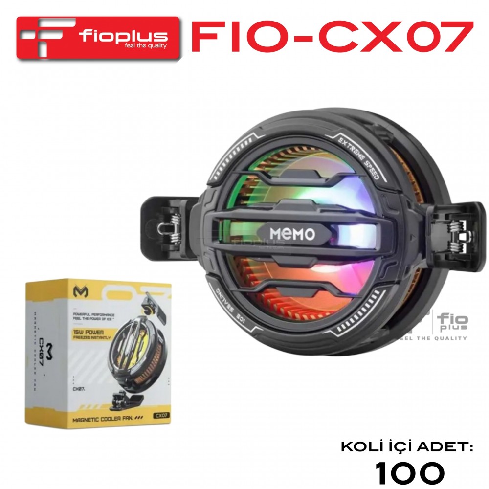 Fioplus FIO-CX07 MEMO 15W Mıknatıslı ve Mandallı RGB Işıklı Mobil Oyun Telefon Soğutucu Fan (MagSafe Uyumlu Semiconductor Cooler) Fioplus FIO-CX07 MEMO 15W Mıknatıslı ve Mandallı RGB Işıklı Mobil Oyun Telefon Soğutucu Fan (MagSafe Uyumlu Semiconductor Cooler)