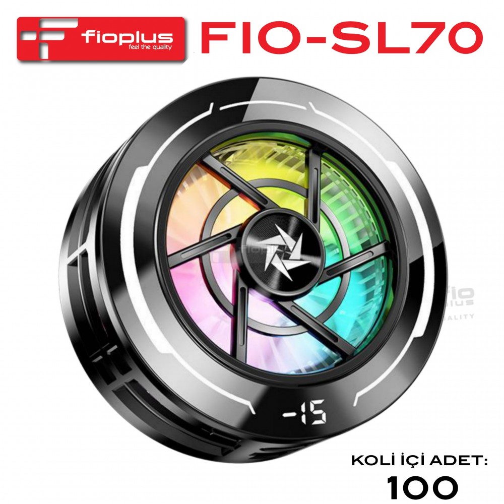 Fioplus FIO-SL70 Mıknatıslı RGB Işıklı Dijital Ekranlı Mobil Oyun Telefon Soğutucu Fan (MagSafe Uyumlu Ultra Soğutma) Fioplus FIO-SL70 Mıknatıslı RGB Işıklı Dijital Ekranlı Mobil Oyun Telefon Soğutucu Fan (MagSafe Uyumlu Ultra Soğutma)
