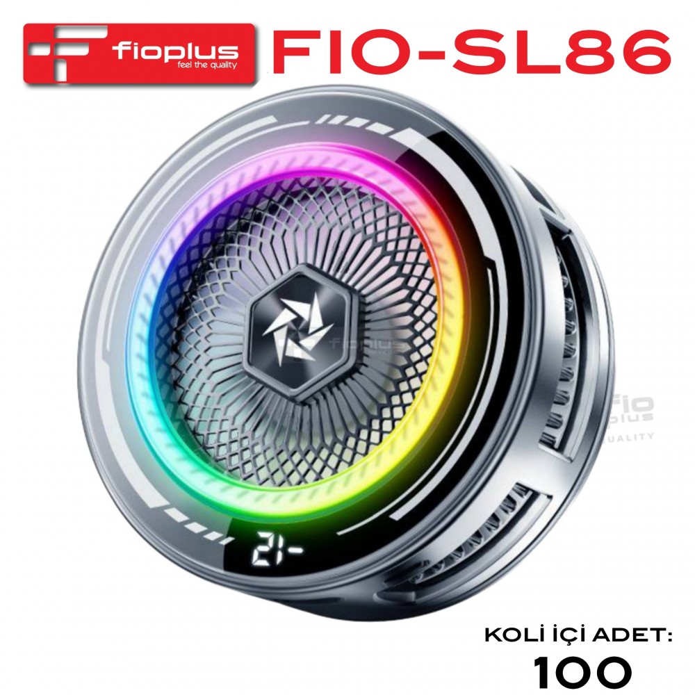Fioplus FIO-SL86 Mıknatıslı RGB Halka Işıklı Dijital Ekranlı Mobil Oyun Telefon Soğutucu Fan (MagSafe Uyumlu Semiconductor Cooler) Fioplus FIO-SL86 Mıknatıslı RGB Halka Işıklı Dijital Ekranlı Mobil Oyun Telefon Soğutucu Fan (MagSafe Uyumlu Semiconductor Cooler)