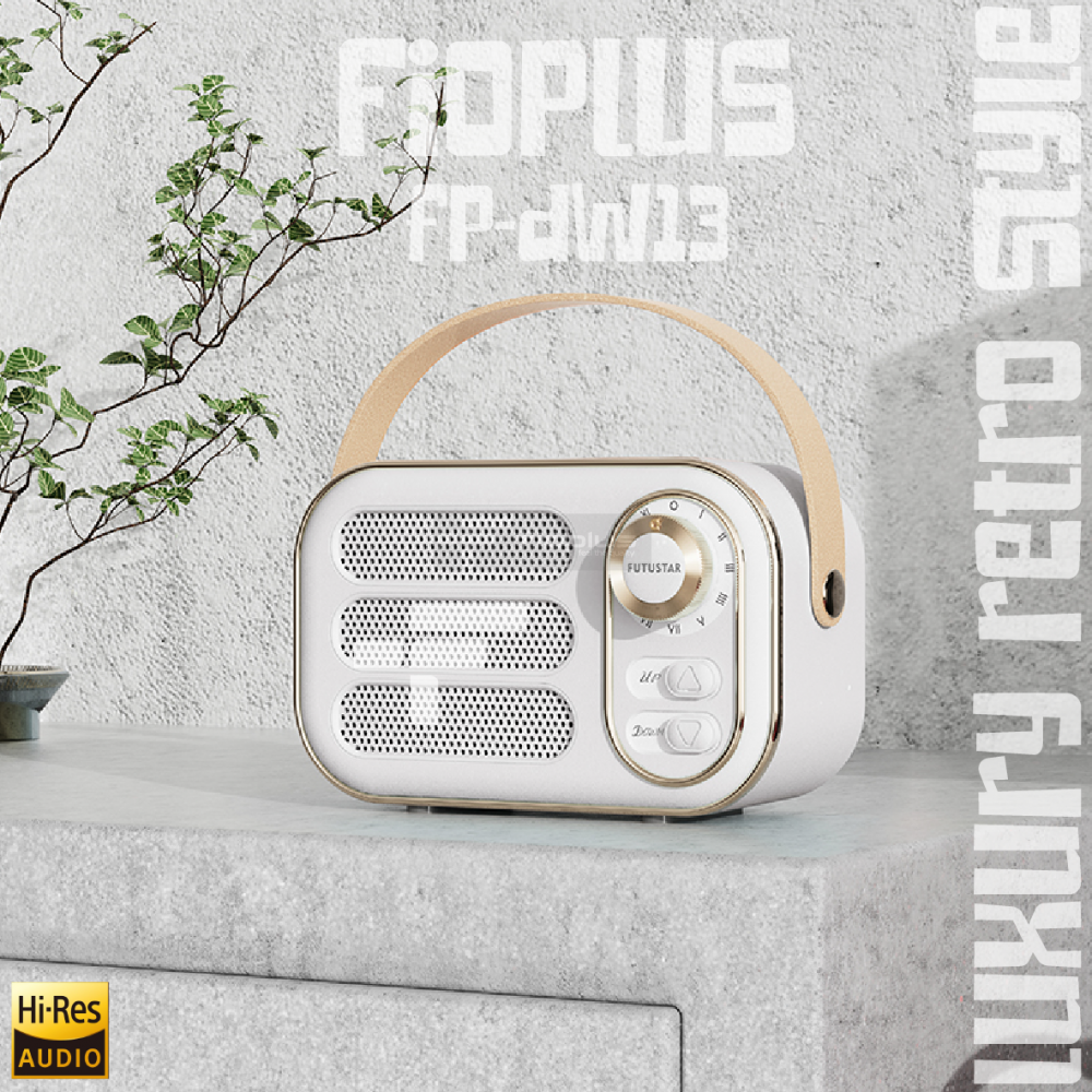 مكبر صوت بلوتوث فاخر من Fioplus FP-DW13 بتصميم كلاسيكي
