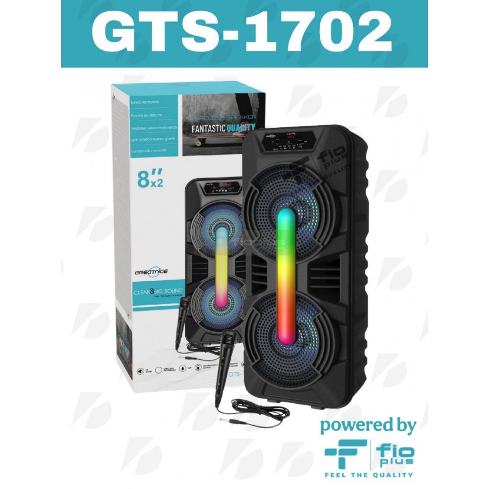 Sumbat GTS-1702 Taşınabilir Bluetooth Mikrofonlu RGB Işıklı Hoparlör Sumbat GTS-1702 Taşınabilir Bluetooth Mikrofonlu RGB Işıklı Hoparlör