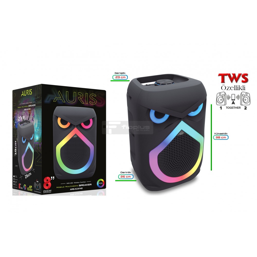 AURIS KLN140 RGB LED Bluetooth Hoparlör 8 inç – Fioplus AURIS KLN140 RGB LED Bluetooth Hoparlör 8 inç – Fioplus