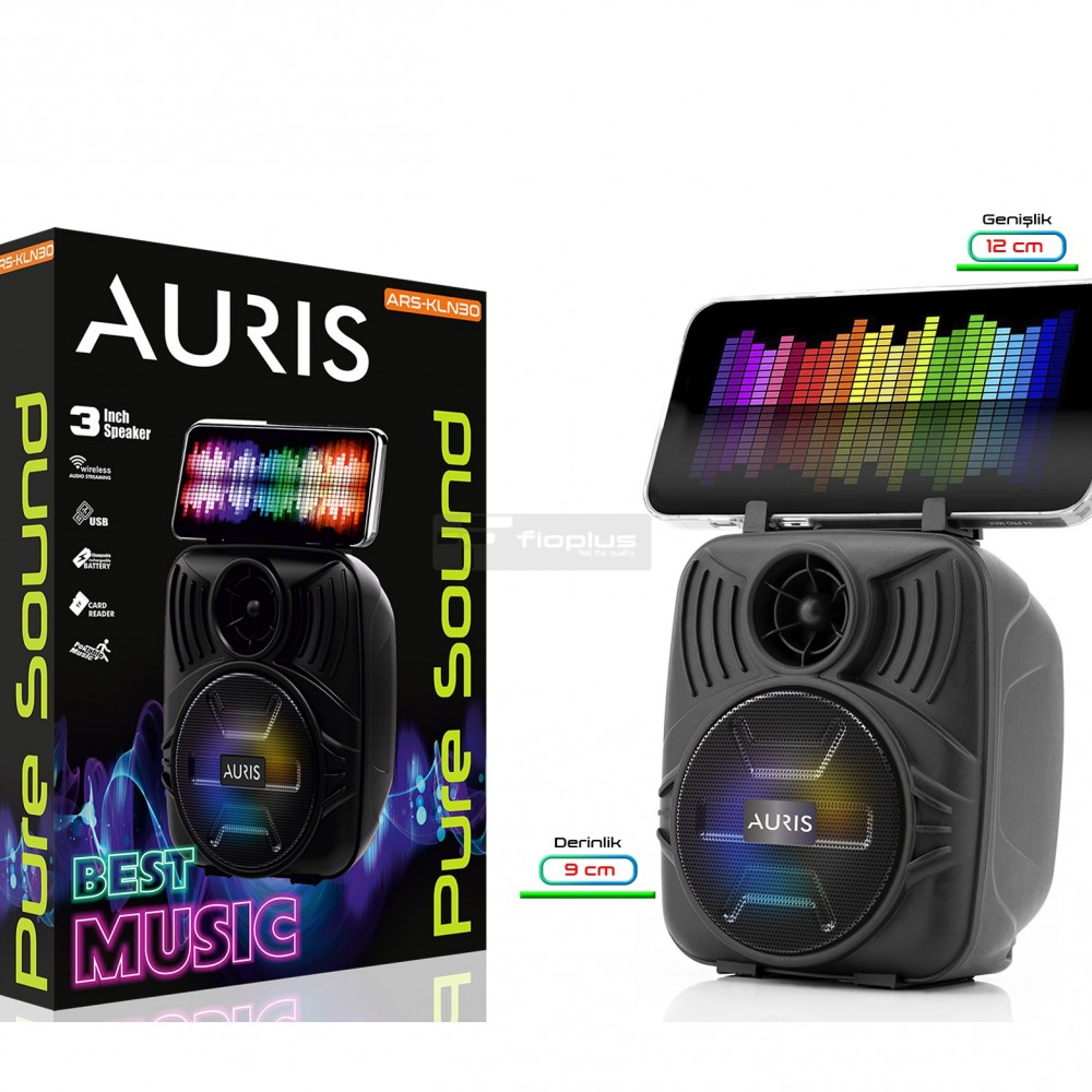 AURIS KLN30 3'' TWS RGB LED Bluetooth Speaker – Fioplus AURIS KLN30 3 inch TWS RGB LED Bluetooth Hoparlör – Fioplus