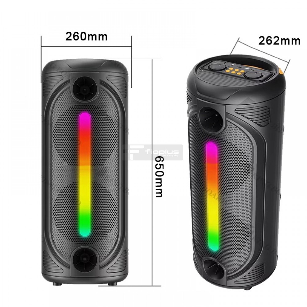 Fioplus FIO KTS2086 Profesyonel Karaoke Ses Sistemi Fioplus FIO KTS2086 8 İnç RGB Işıklı Taşınabilir Hoparlör ve Kablosuz Mikrofon