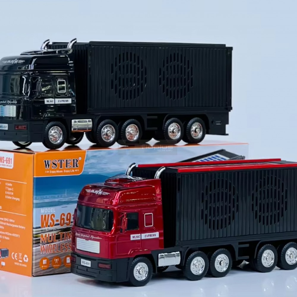 WS-691 TIR Şeklinde Bluetooth Hoparlör - Fioplus WS-691 kırmızı TIR bluetooth hoparlör güçlü bass