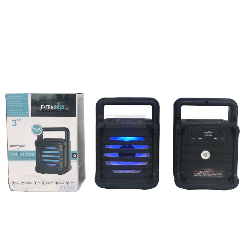 Fioplus FIO GTS1363 3 İnç LED Işıklı Taşınabilir Bluetooth Hoparlör