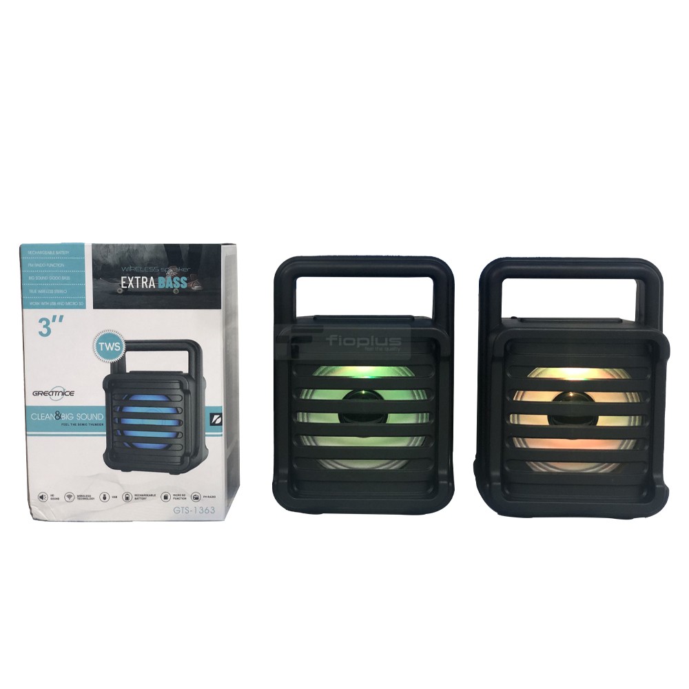 Fioplus FIO GTS1363 3 İnç LED Işıklı Taşınabilir Bluetooth Hoparlör