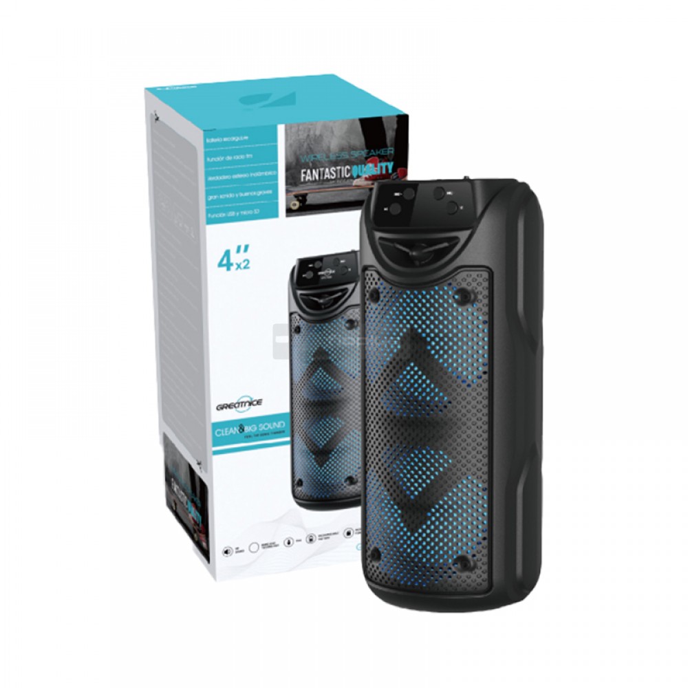 Fioplus GTS1550 Çift 4 İnç LED Işıklı Taşınabilir Bluetooth Hoparlör Görseli