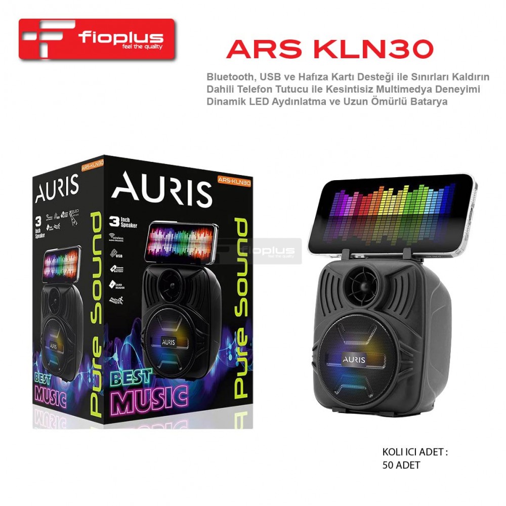 Fioplus FIO KLN30 3 İnç Dinamik LED Aydınlatmalı Telefon Tutucu Standlı Taşınabilir Kablosuz Hoparlör Fioplus FIO KLN30 3 İnç Dinamik LED Aydınlatmalı Telefon Tutucu Standlı Taşınabilir Kablosuz Hoparlör