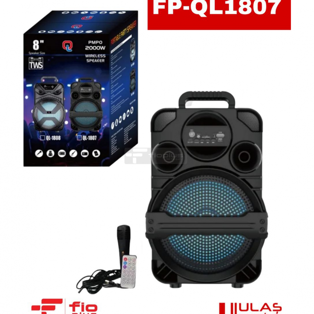 Fioplus FPQL-1807 مكبر صوت مع ميكروفون مقاس 8 بوصات ql1807 37 سم Fioplus FPQL-1807 مكبر صوت مع ميكروفون مقاس 8 بوصات ql1807 37 سم