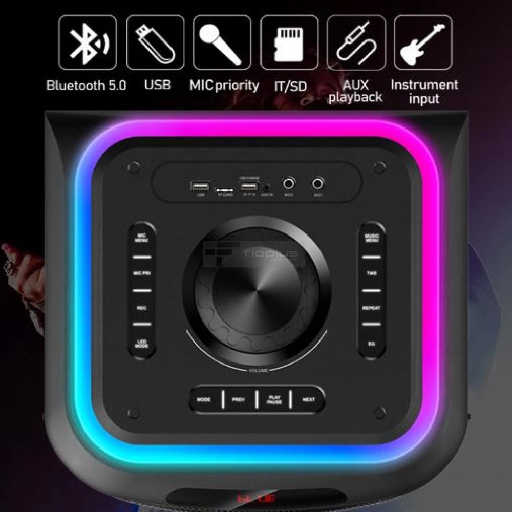 BK-1222 WGY-1222 Taşınabilir Karaoke Makinesi Büyük Hoparlör Parti Dj Sepeti Müzik Çalar Bluetooth Hoparlör Çok fonksiyonlu