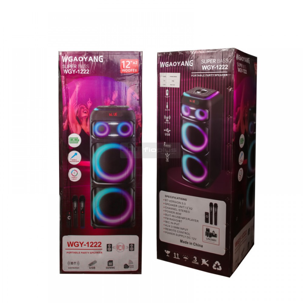 BK-1222 WGY-1222 Taşınabilir Karaoke Makinesi Büyük Hoparlör Parti Dj Sepeti Müzik Çalar Bluetooth Hoparlör Çok fonksiyonlu