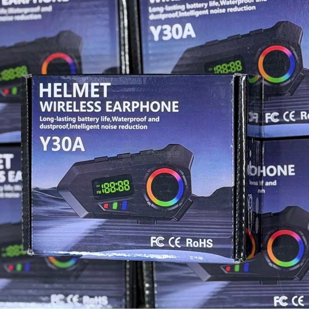 Fioplus FIO Y30A 1000mAh Yüksek Kapasiteli Kask İnterkomu Fioplus FIO Y30A RGB Işıklı ve LED Ekranlı Motosiklet İnterkomu Görseli