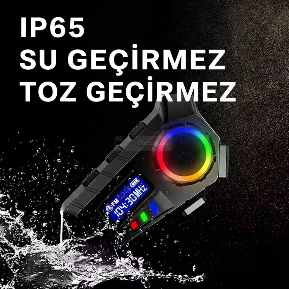Fioplus FIO Y30A RGB Işıklı ve LED Ekranlı Motosiklet İnterkomu Görseli