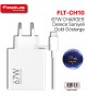 شاحن FIOPLUS FLT-CH10 مع شاشة رقمية وكابل Type-C شاحن FIOPLUS FLT-CH10 سريع بقوة 67 واط