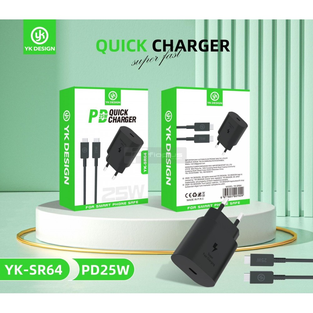 YK DESİGN Sr64 25w Pd Siyah Süper Hızlı Şarj YK DESİGN Sr64 25w Pd Siyah Süper Hızlı Şarj