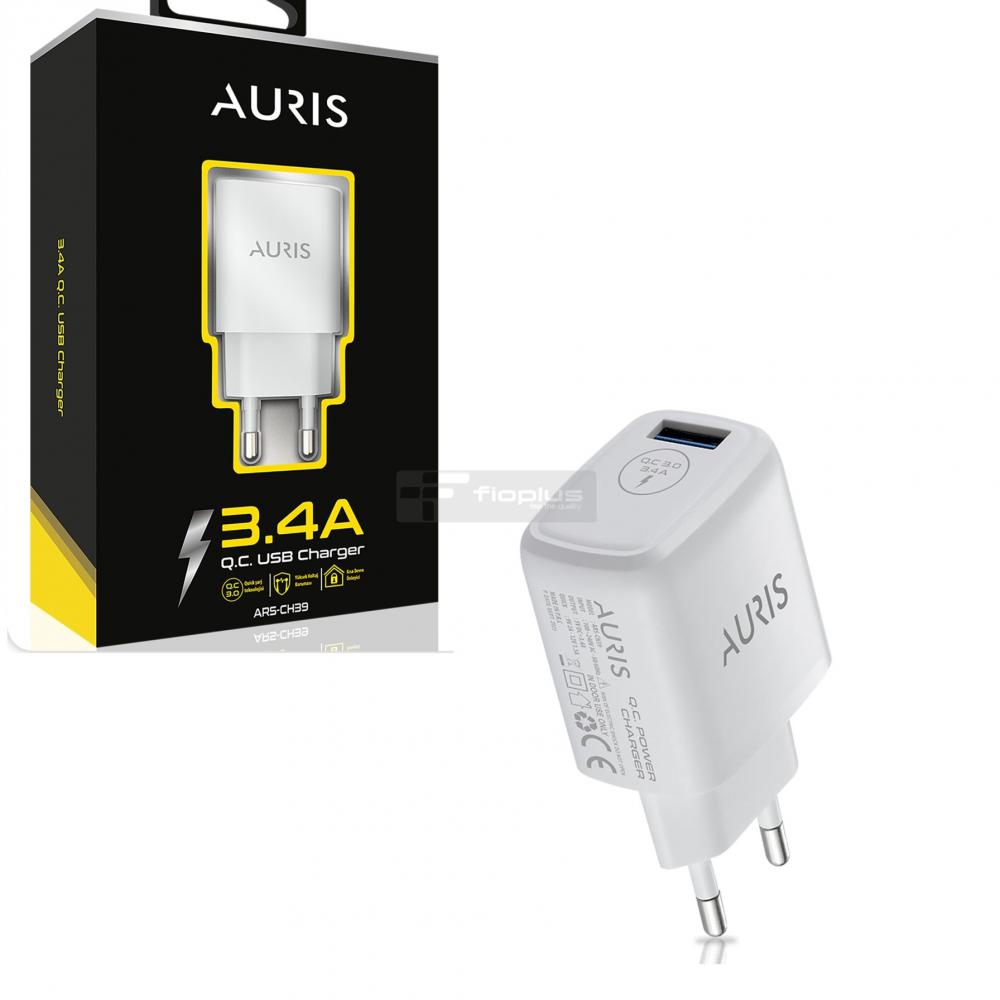 Auris CH39 USB Şarj Başlığı Fast Kafa 3.4A Auris CH39 USB Şarj Başlığı Fast Kafa 3.4A